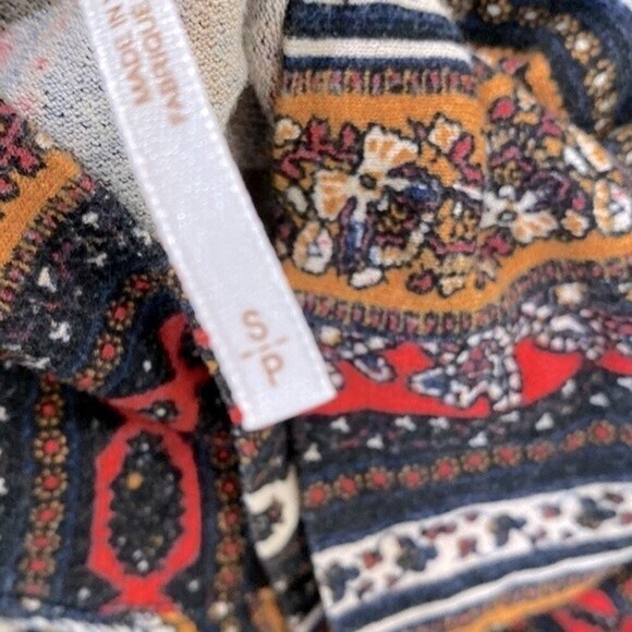 Free People paisley boho mock turtleneck top size small - Picture 5 of 8